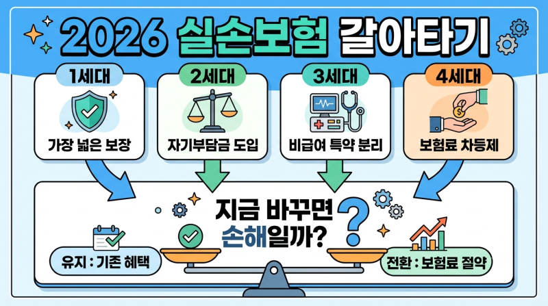 2026 실손보험 갈아타기｜1세대·2세대·3세대·4세대, 지금 바꾸면 손해일까?