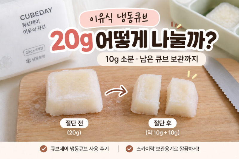 이유식 냉동큐브 20g 어떻게 나눌까?｜10g 소분·남은 큐브 보관까지