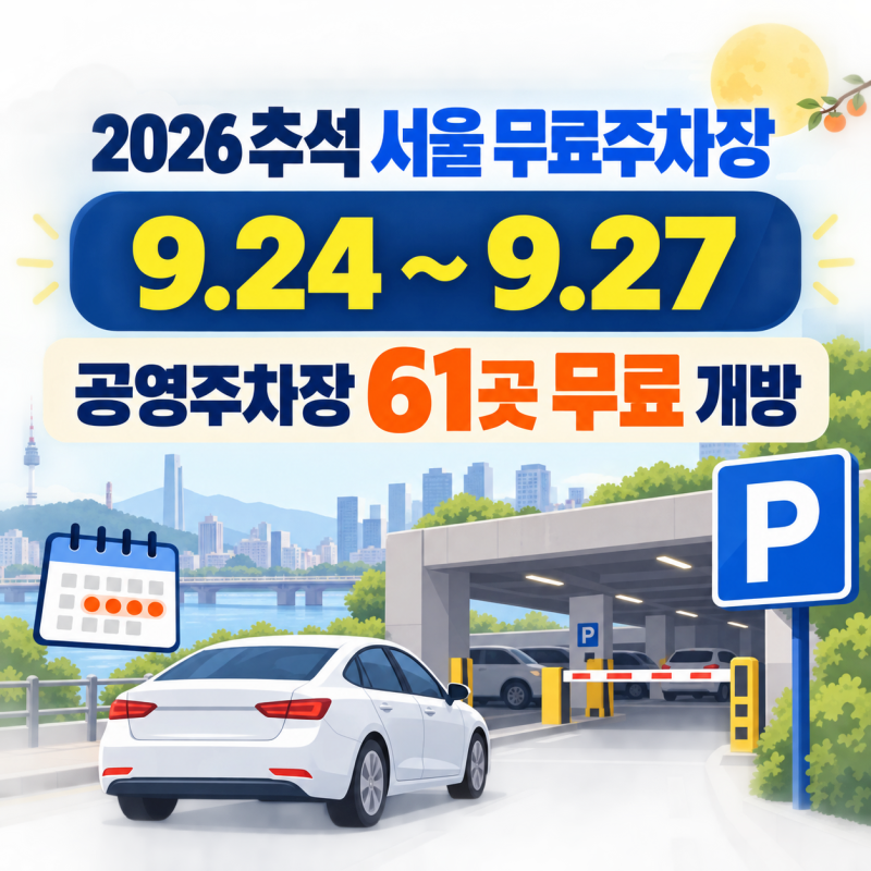 2026 추석 연휴 서울 무료 개방 주차장, 어디서 확인할까?