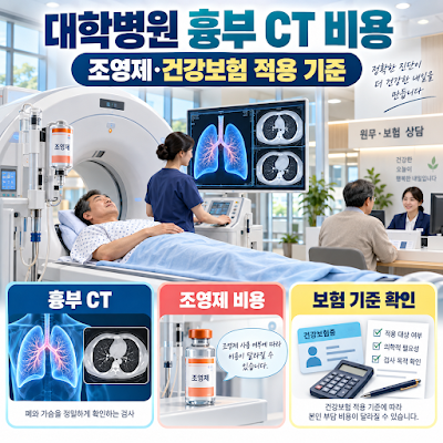 대학병원 흉부 CT 검사 비용｜조영제·건강보험 적용 기준