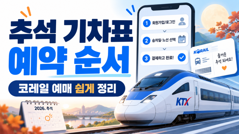 추석 기차표 예약, 이 순서대로 하면 된다