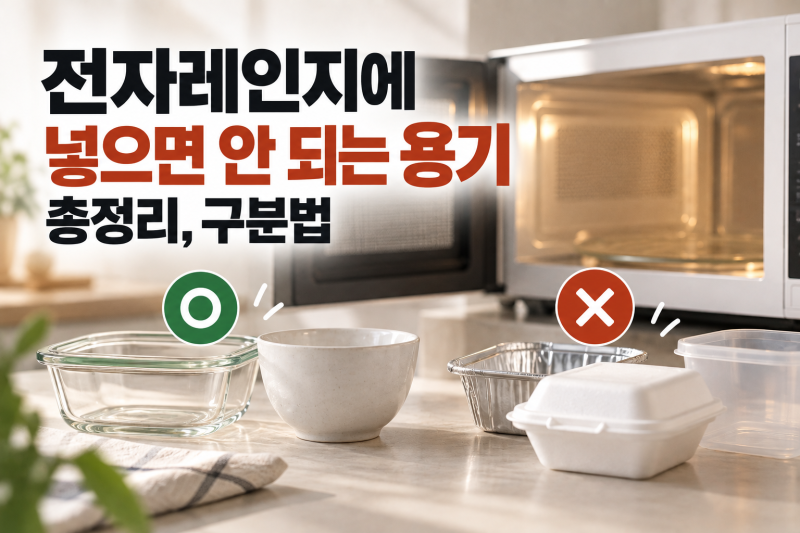 전자레인지에 넣으면 안 되는 용기 총정리, 구분법