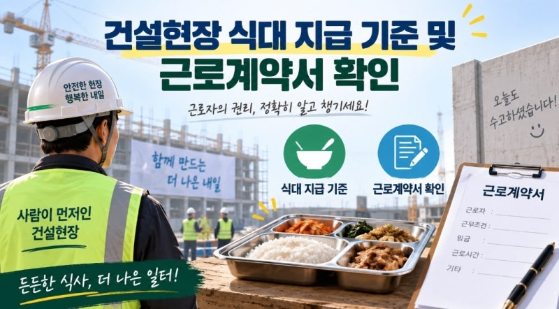 건설현장 식대 지급 기준과 일용직 비과세 비법 완벽 정리