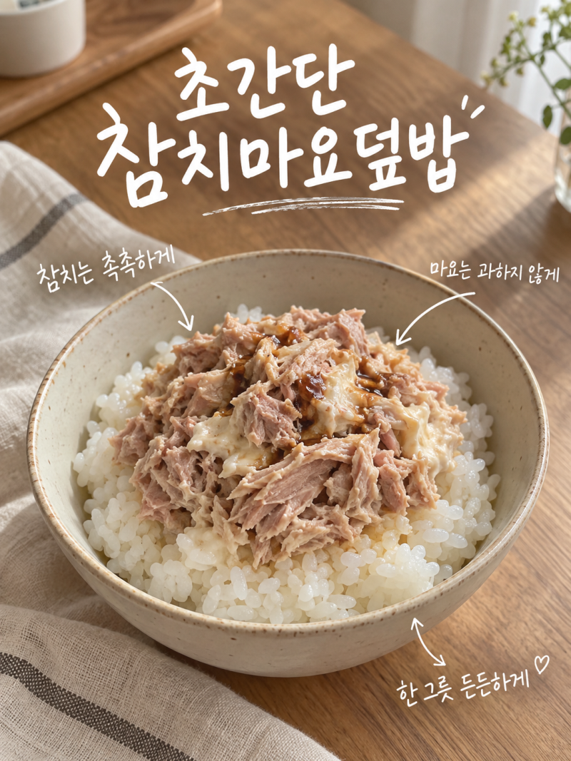 초간단 참치마요덮밥 레시피, 재료 간단해도 고소하고 든든하게 만드는 황금레시피