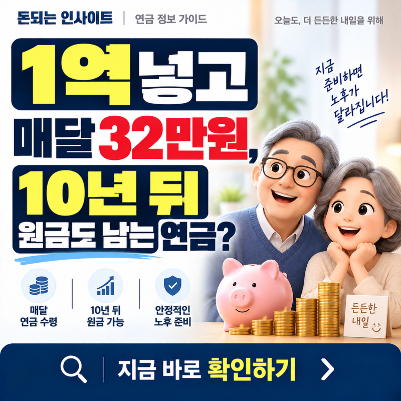 aia 달러 연금보험 1억 넣고 매달 32만원, 10년 뒤 원금?