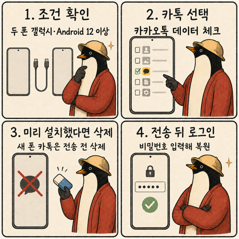 삼성 스마트스위치 카카오톡, 새 폰에 같이 옮겨질까? 데이터 전송 전 확인할 것