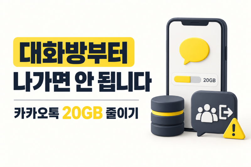 카카오톡 20GB, 대화방부터 나가면 기록까지 사라집니다｜사진·대화 남기고 용량 줄이기