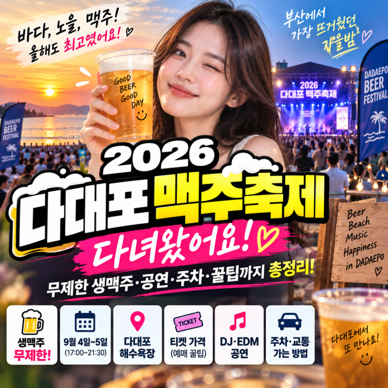 2026 다대포 맥주축제 다녀왔어요! 무제한 생맥주·티켓 가격·주차·교통 총정리