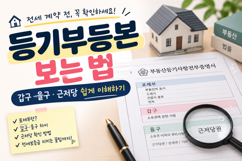 전세 계약 전 등기부등본 보는 법｜갑구·을구·근저당 쉽게 이해하기