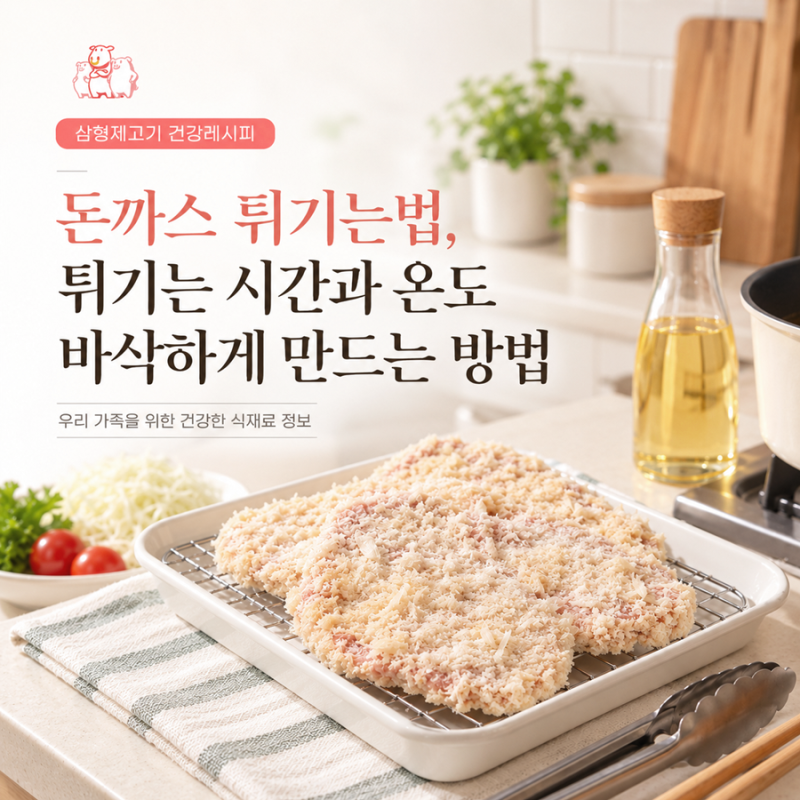 돈까스 튀기는법, 튀기는 시간과 온도 바삭하게 만드는 방법