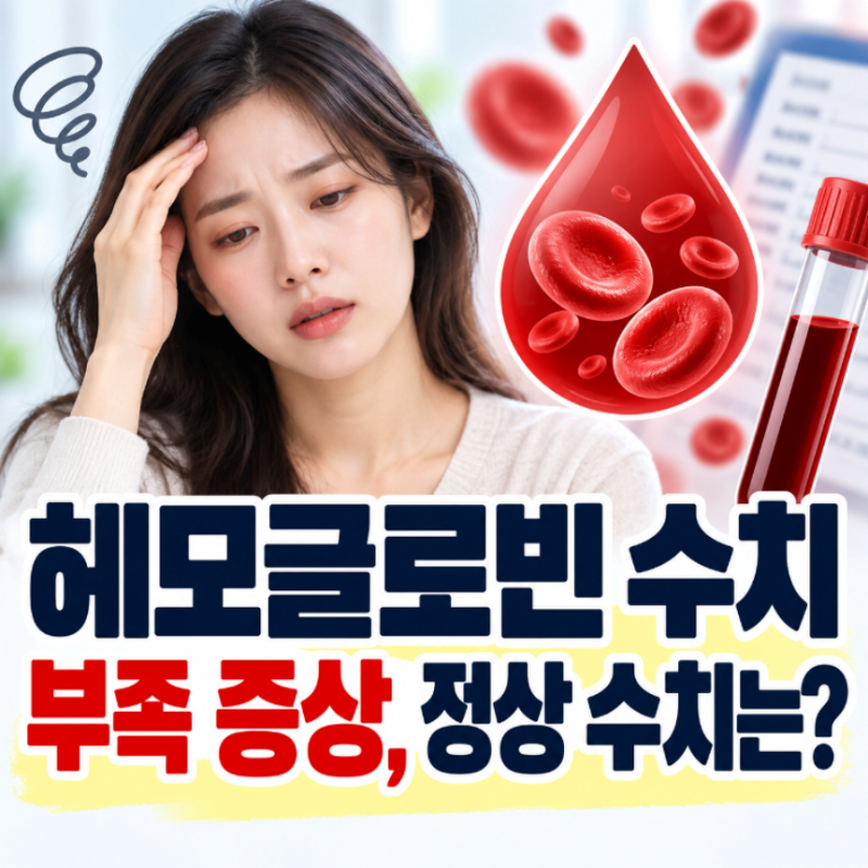 헤모글로빈 수치 부족 증상, 정상 수치는?