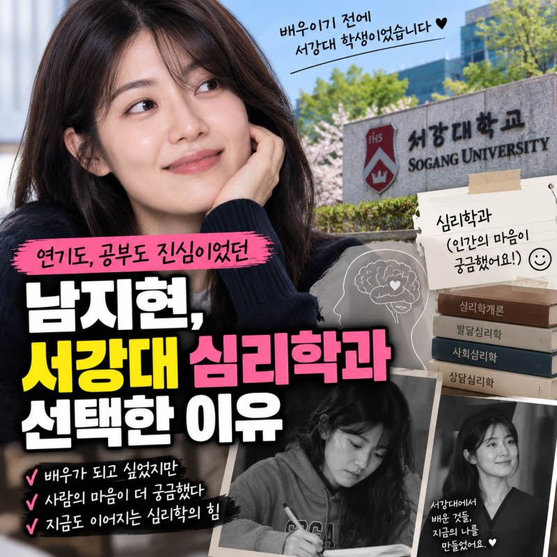 “아역스타인데 전교 1등까지?” 남지현, 35대 1 뚫고 서강대 간 방법