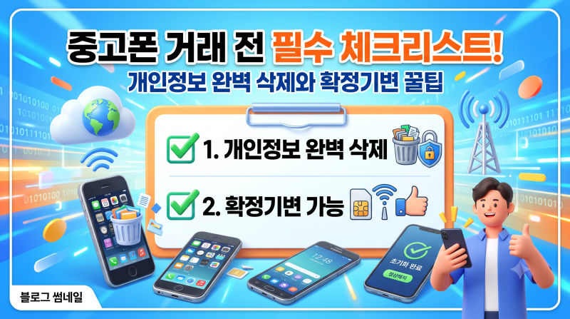 중고폰 거래 전 필수 체크리스트! 개인정보 완벽 삭제와 확정기변 꿀팁