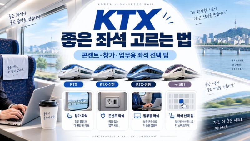2026 KTX 좋은 좌석 고르는 법｜KTX·산천·청룡·구 SRT 콘센트·창가·업무용 좌석 총정리