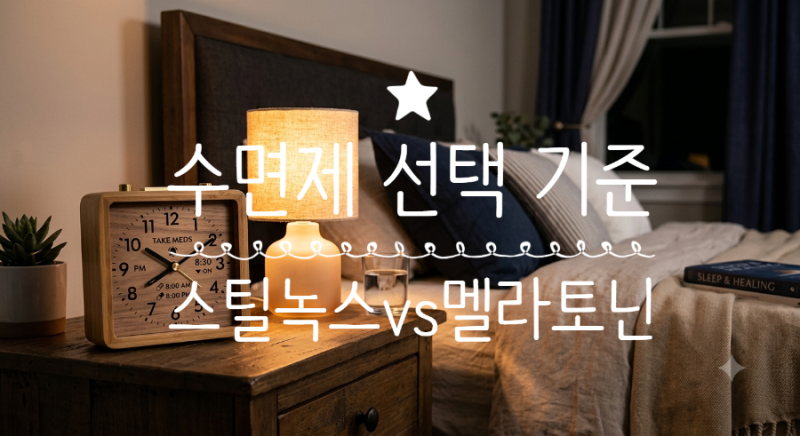 [수면 건강] 수면제 기전 쉽게 풀기 | 스틸녹스 30분 빠른 입면 vs 멜라토닌 서방정 수면 유지 ....