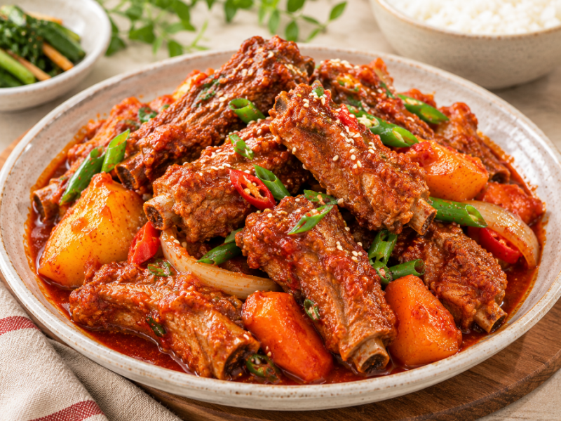 매운 등갈비찜 레시피 부드럽고 매콤하게 만드는 비법