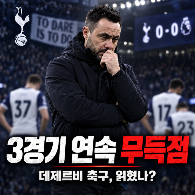 3경기 연속 무득점, 데 제르비의 토트넘은 왜 이렇게 답답할까