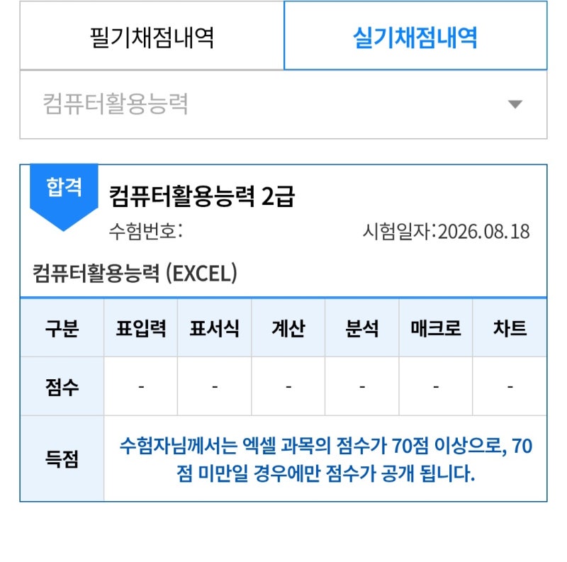 [컴활 2급 실기 합격 후기] 준비 기간/공부 방법/시험 결과/느낀 점