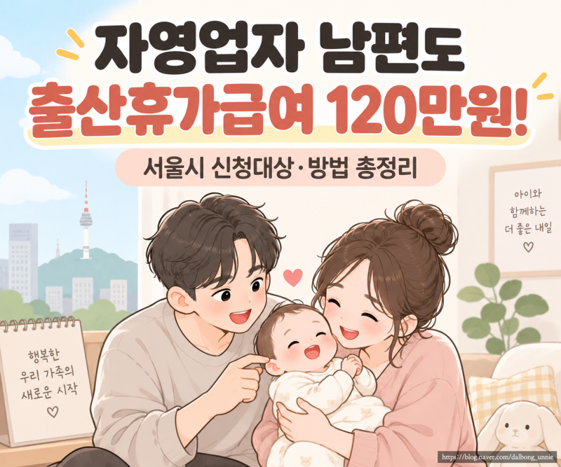 자영업자 남편도 출산휴가급여 120만원! 서울시 신청대상·방법 총정리