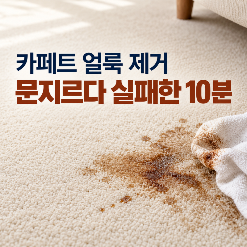 카페트 얼룩 제거, 문지르다 실패한 10분