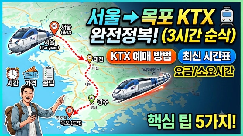 서울 목포 KTX 예매 방법 및 소요 시간, 요금, 시간표