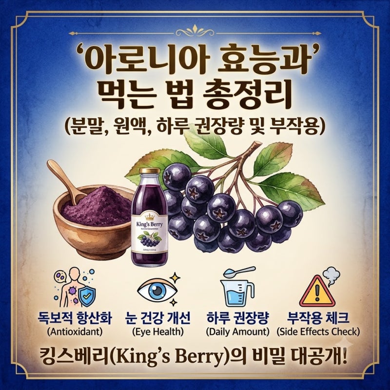 아로니아 효능과 먹는 법 총정리 (분말 원액 하루 권장량 및 부작용)