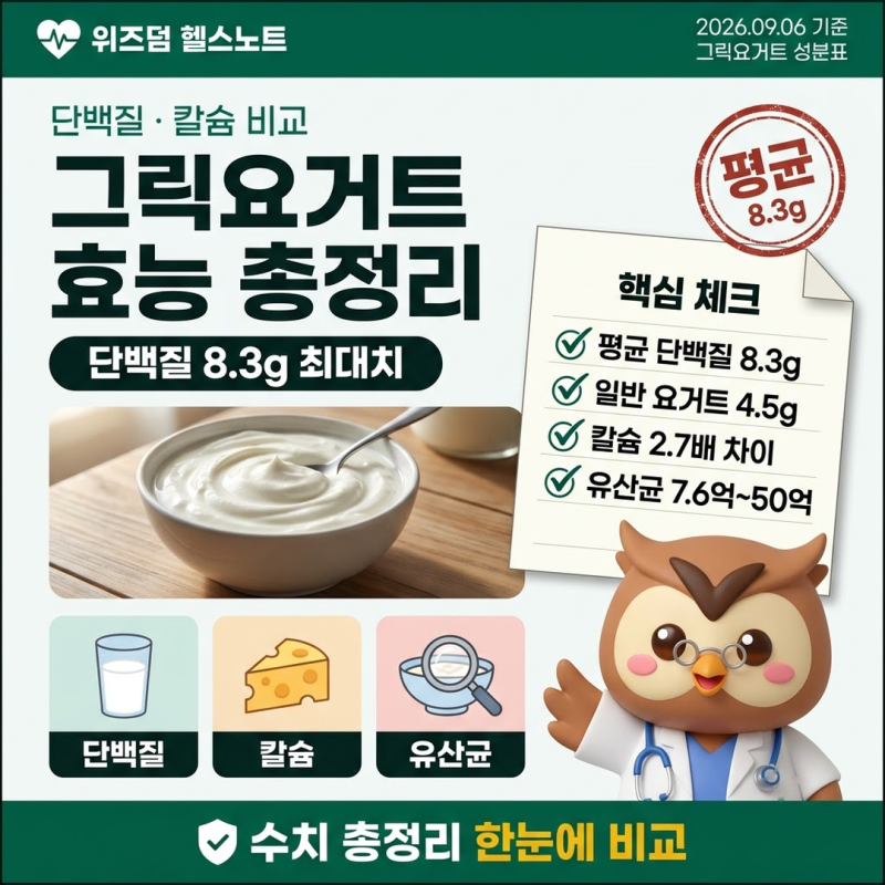 그릭요거트 효능 총정리 (단백질·칼슘·유산균 수치 비교)