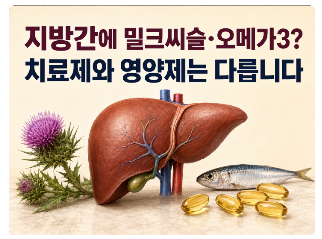 지방간에 밀크씨슬·오메가3 도움 될까? 치료제와 영양제 차이