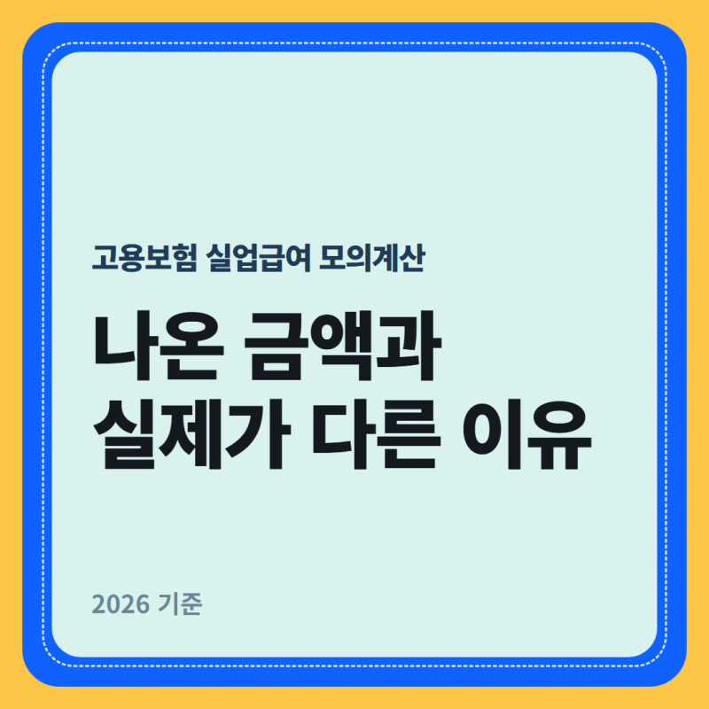 고용보험 실업급여 모의계산 — 나온 금액과 실제가 다른 이유