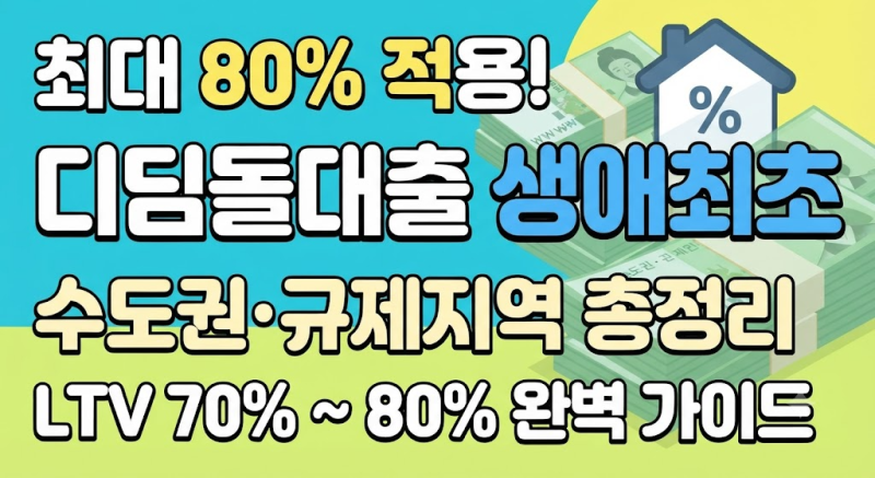 지역별로 다르는 디딤돌대출 생애최초 LTV 수도권 및 규제지역 차등 비율
