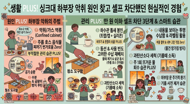 싱크대 하부장 악취 원인 찾고 셀프 차단했던 현실적인 경험