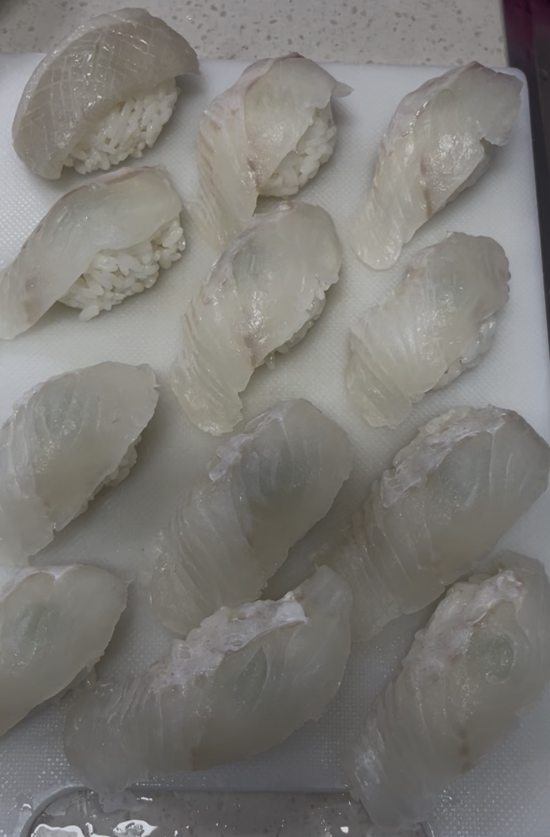 회친자가 만든 숙성 광어초밥, 남은 광어의 맛있는 변신