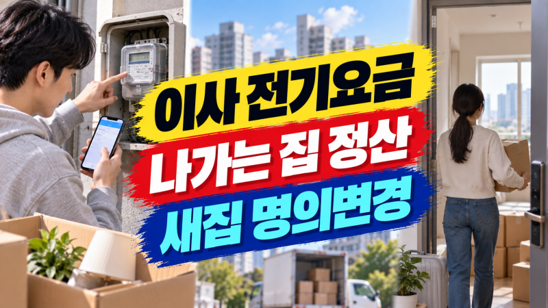 이사할 때 한전ON 전기요금 정산·명의변경｜나가는 집부터 새집까지 처리 순서