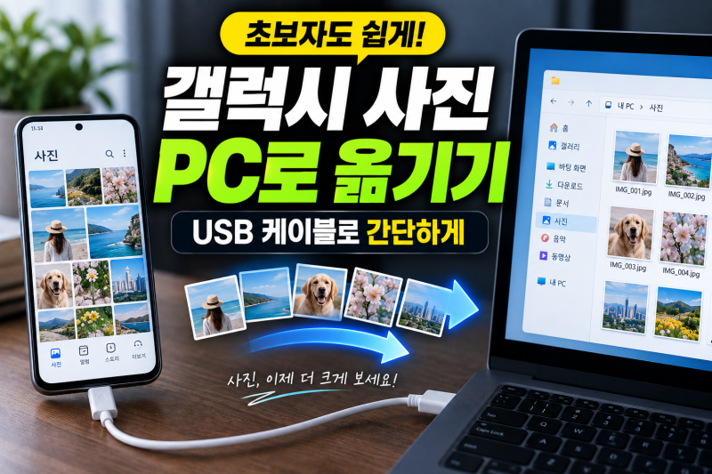 갤럭시 사진 PC로 옮기기 USB 케이블로 1분 만에 끝내는 최신 방법