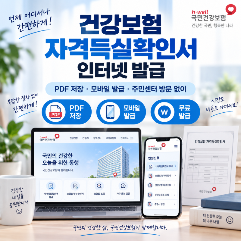 건강보험 자격득실확인서 인터넷 발급｜PDF 저장·모바일 발급, 주민센터 안 가고 받는 법