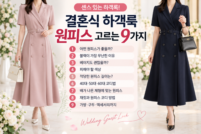결혼식 하객룩 원피스 추천｜블랙·베이지 뭐가 좋을까? 40 대 50대 60대 코디