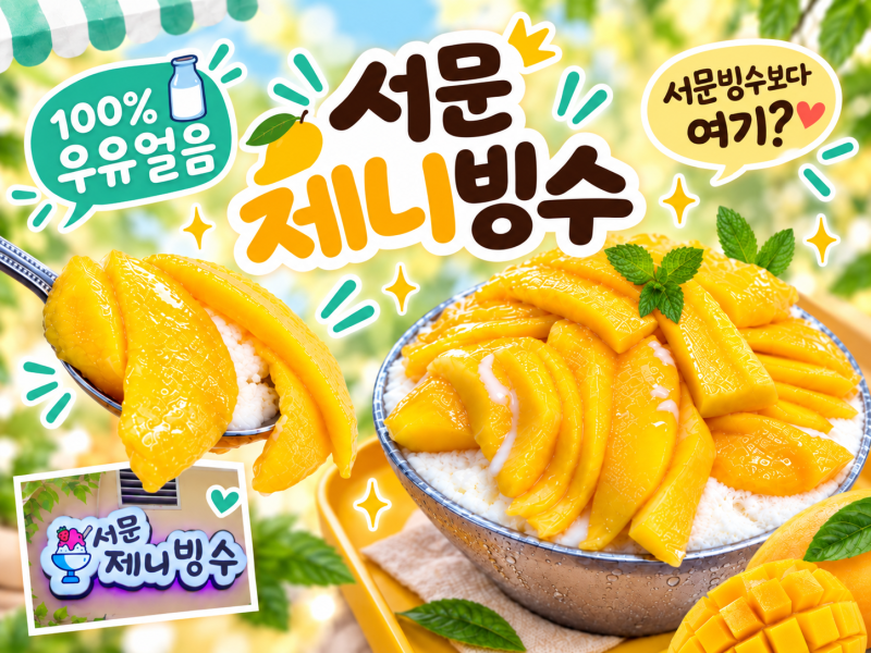 서문제니빙수 내돈내산 후기 : 서문빙수 웨이팅 길어서 갔는데 여기가 더 좋았음 (대구 서문....