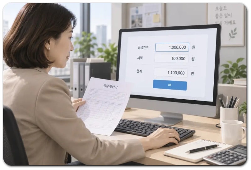 공급가액 세액계산기 총금액만 알 때 부가세 계산방법