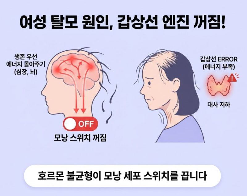 여성 탈모 원인, 갑상선 기능 저하증이 문제라고?