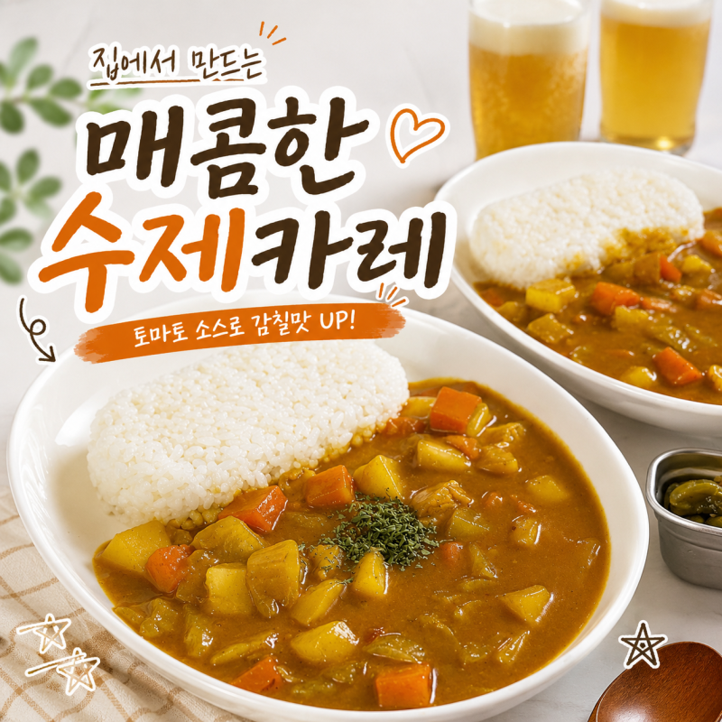 집에서 매콤한 한국식 카레 만들기 오뚜기 카레가루 요리 레시피