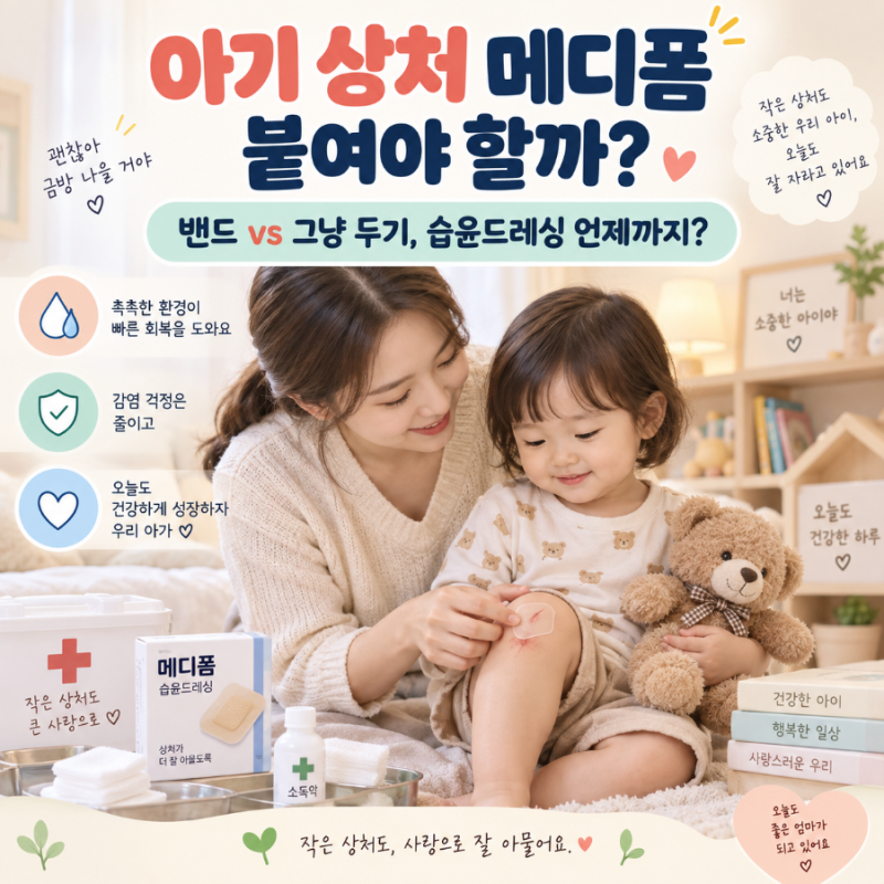 아기 상처 메디폼 붙여야 할까?｜밴드 vs 그냥 두기, 습윤드레싱 언제까지?
