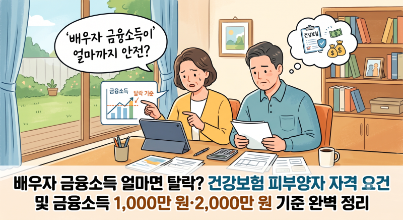 배우자 금융소득 얼마까지 건강보험 피부양자일까? 금융소득 2,000만원 기준 총정리