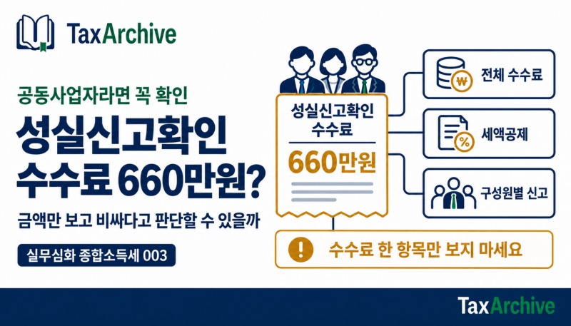 성실신고확인 수수료 600만원? 공동사업자라면 꼭 확인할 것