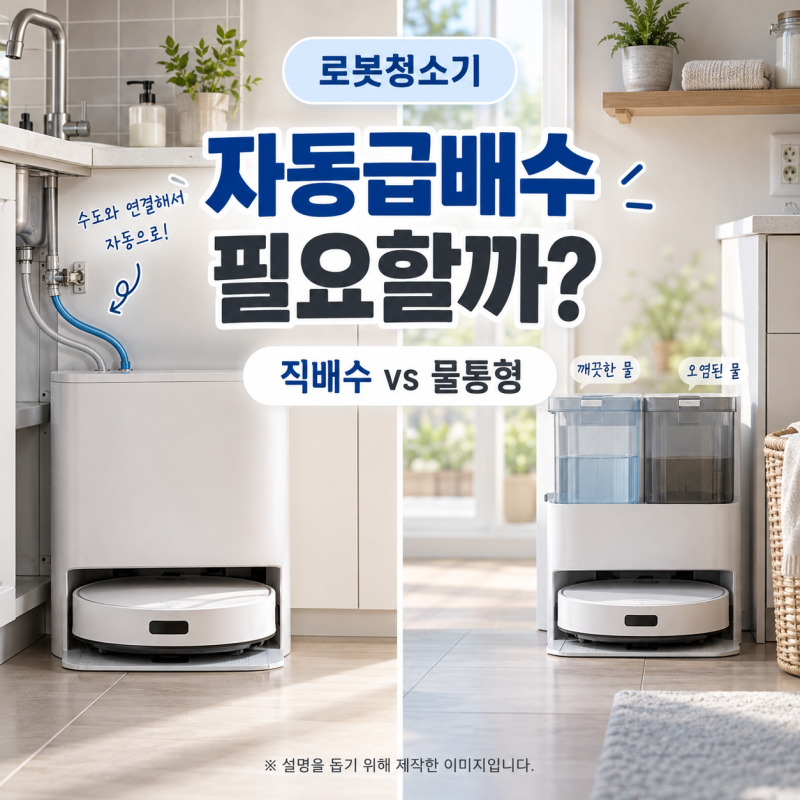 로봇청소기 자동급배수 필요할까 직배수형 vs 물통형 차이