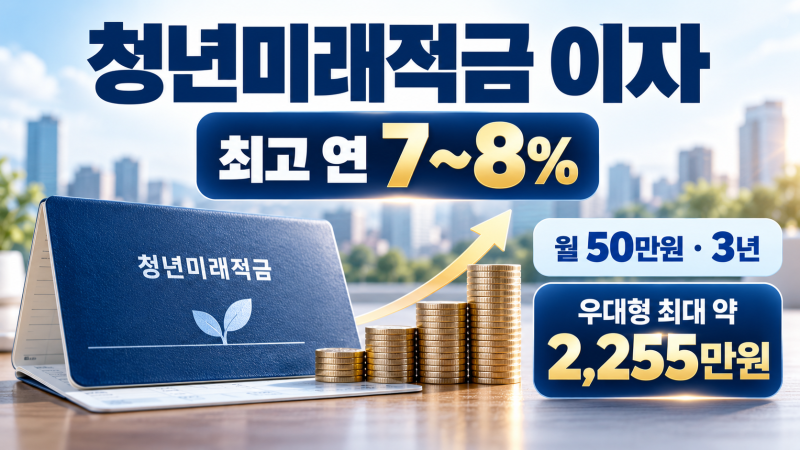 청년미래적금 이자 얼마나 받을까? 금리 7~8%·만기 수령액 계산