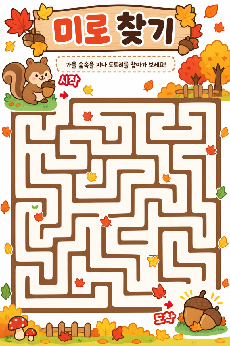 미로찾기 학습지 무료 공유 | 어르신 인지활동