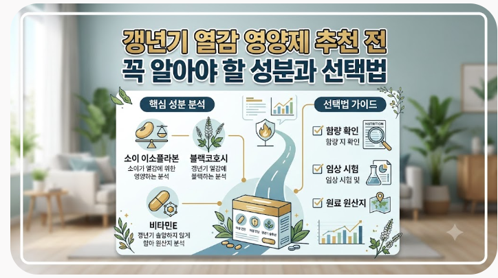 갱년기 열감 영양제 추천 전 꼭 알아야 할 성분과 선택법