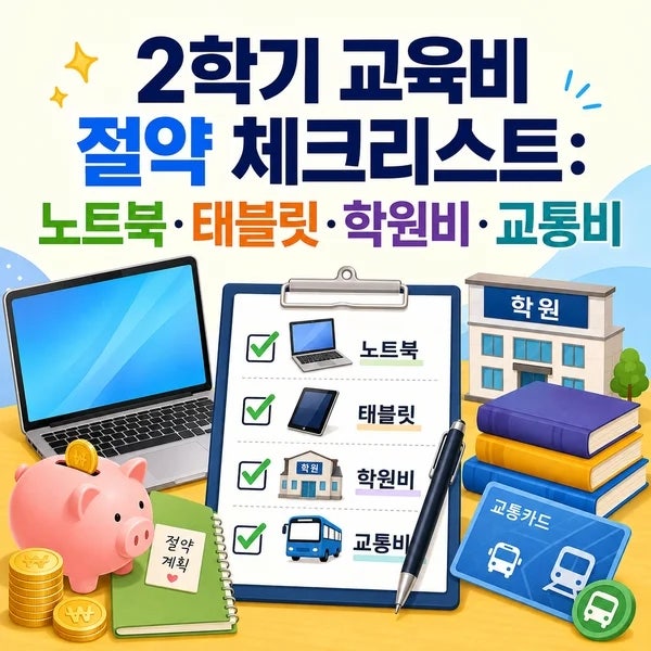2학기 교육비 절약 체크리스트: 노트북·태블릿·학원비·교통비 체크포인트