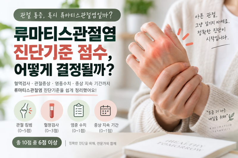 류마티스관절염 진단기준, 혈액검사만 보면 안 되는 이유