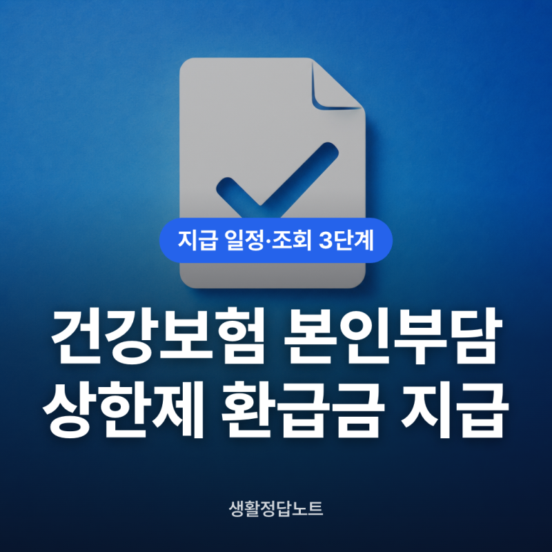 국민건강보험 본인부담 상한제 환급금 지급일 확인 방법